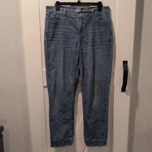 Levi's Blue Slimming Straight Leg Jeans with Timeless Fit and Subtle Distress